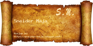 Sneider Maja névjegykártya